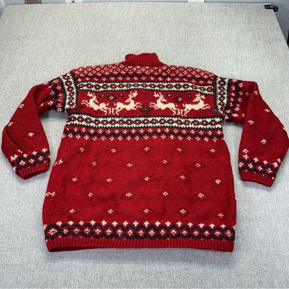 VTG Lauren Ralph Lauren Sweater Medium Phoebe Buffay Friends Wool Knit Reindeer - Picture 6 of 9